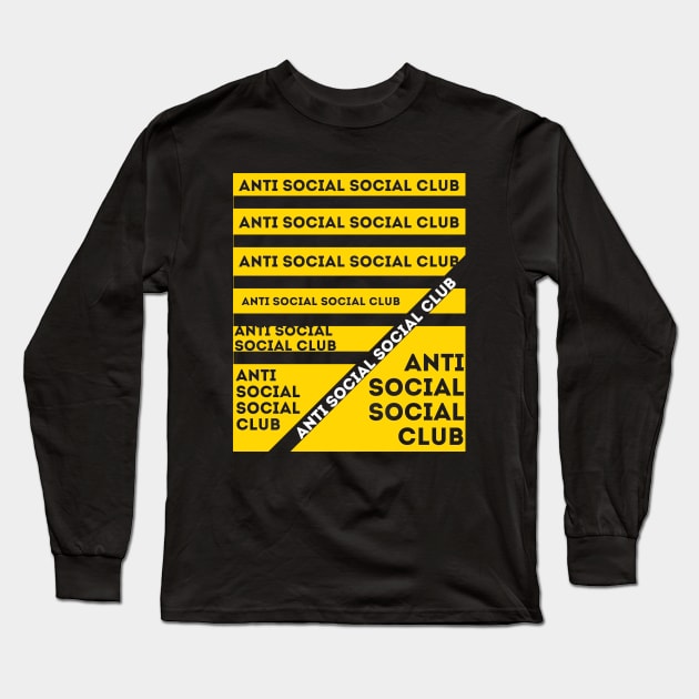 anti social social club yellow Long Sleeve T-Shirt by Dexter